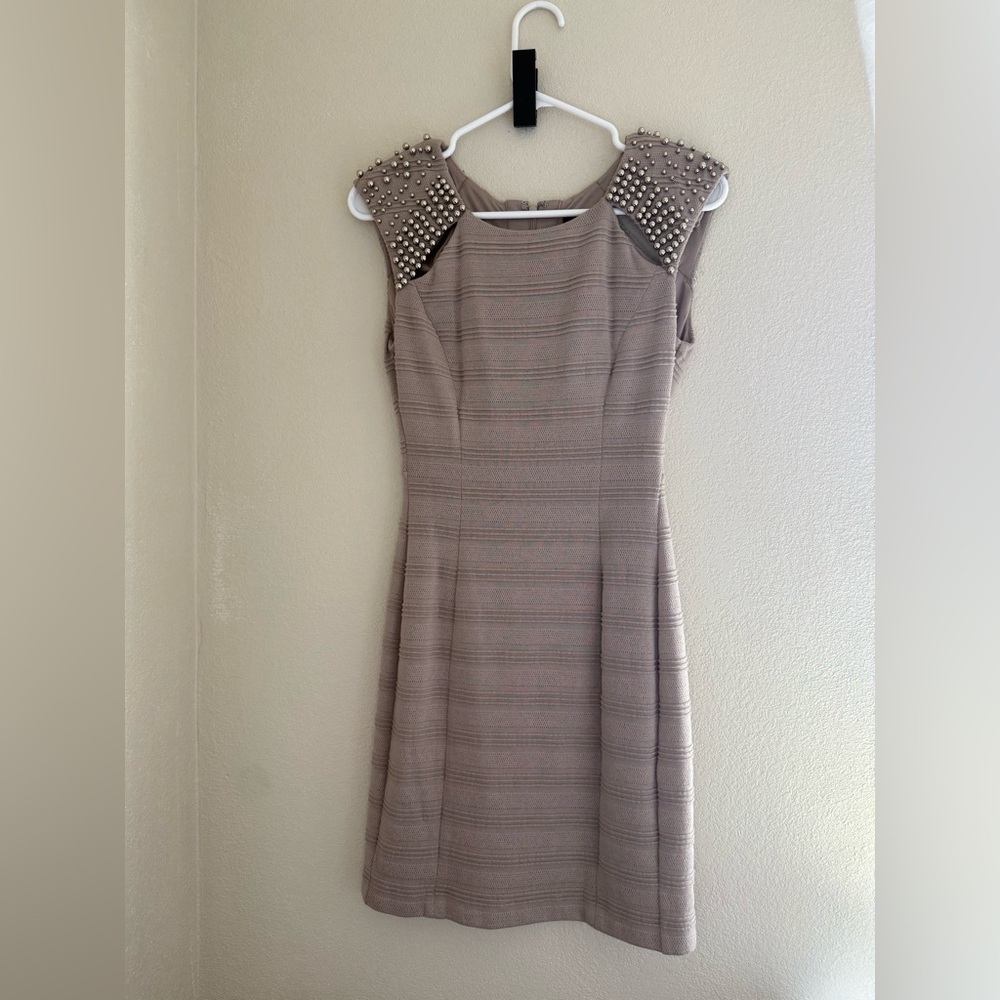 Guess Taupe Studded Mini Dress